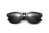 Challenger, Black Wood Square Sunglasses - Folded