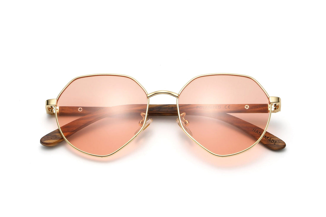 Elton, Elton John Sunglasses in Pink Hexagon - Folded