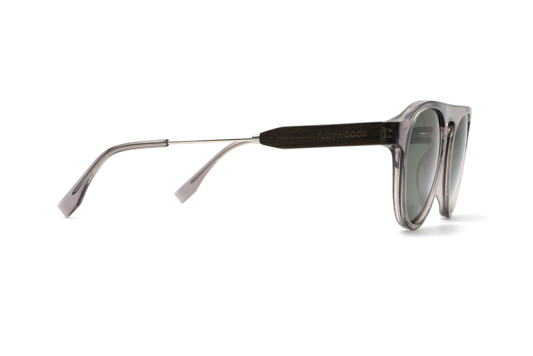 Fog, Clear Grey keyhole Aviator Sunglasses - Side