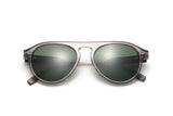 Fog, Clear Grey keyhole Aviator Sunglasses - Folded