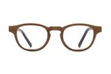 Harmony Brown, Rounded Square Wood Glasses - Front