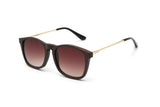 Hazel, Gradient Brown Square Sunglasses - Angled