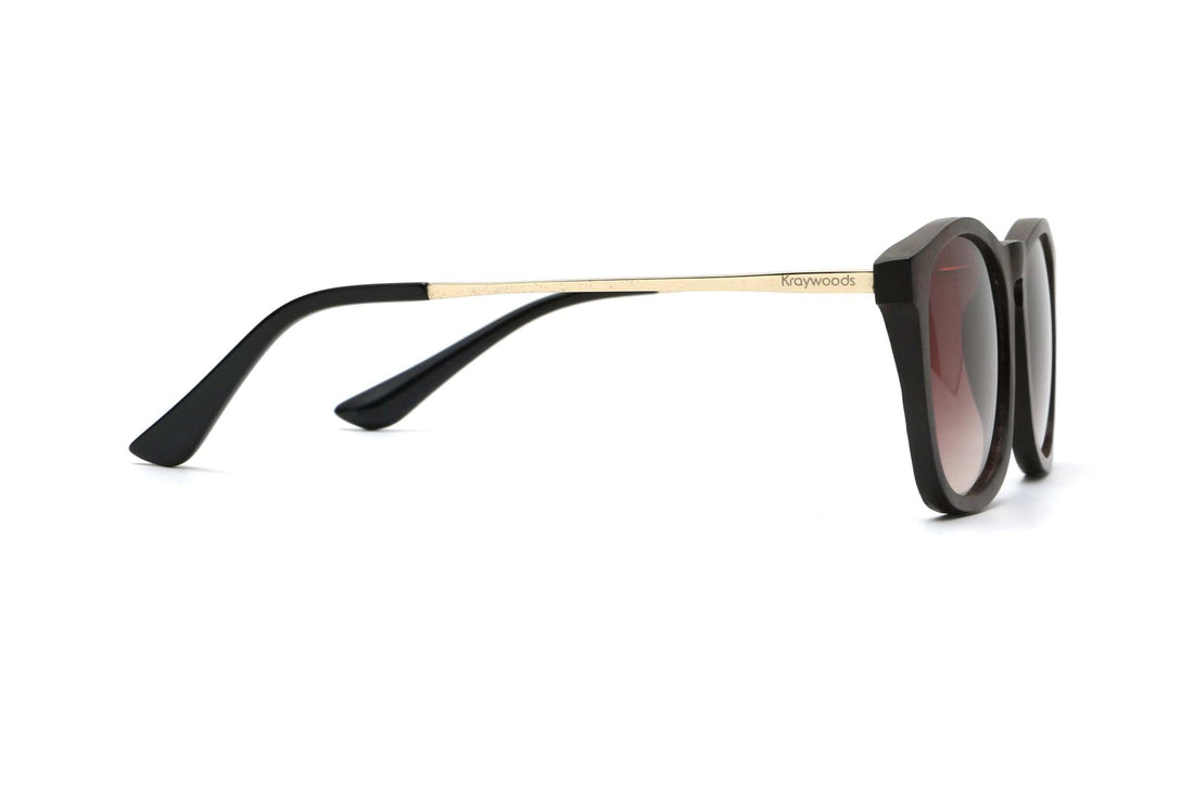 Hazel, Gradient Brown Square Sunglasses - Side