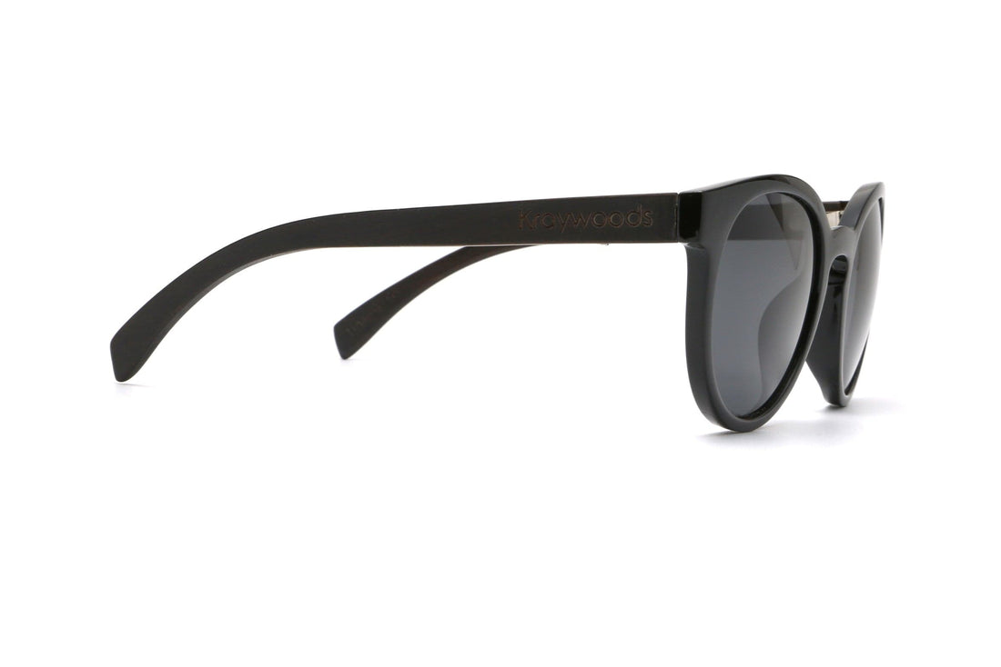 Luxy, Black Round Polarized Sunglasses - Side