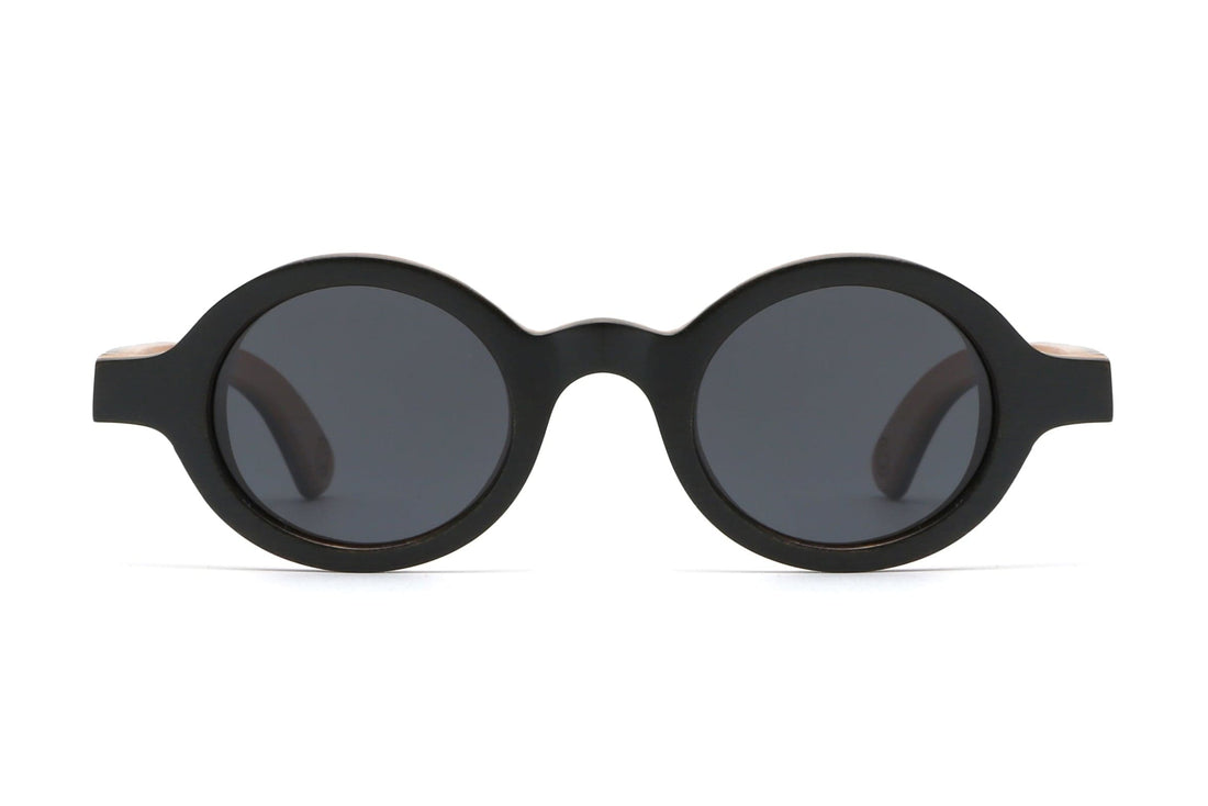 Magnolia, Small Round Wood Sunglasses - Front