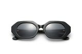 Mia Black, Black Octagon Geometric Sunglasses - Folded