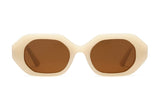 Mia Ivory, Ivory Octagon Geometric Sunglasses - Front