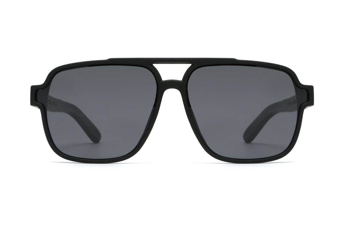 Parker, Black Oversized Aviator Sunglasses - Front