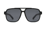 Parker, Black Oversized Aviator Sunglasses - Front