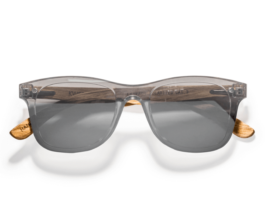 Kraywoods Rover, Silver Mirrored reflective Sunglasses featuring Zebra Wood Arms and 100% UV Protection, Polarized Lenses