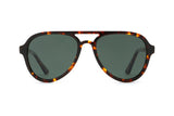 Runner, Green Tortoise Aviator Sunglasses - Front