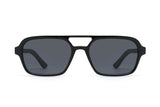 Ryder Black Retro Aviator Sunglasses - Front