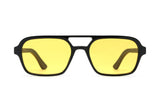 Ryder Yellow, Retro Aviator Sunglasses - Front