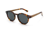 Trevor, Small Round Tortoise Sunglasses - Angled