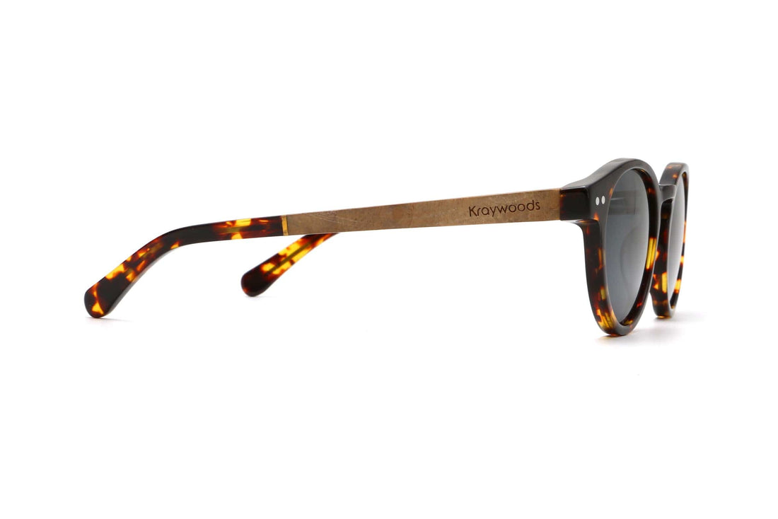 Trevor, Small Round Tortoise Sunglasses - Side