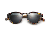 Trevor, Small Round Tortoise Sunglasses - Folded